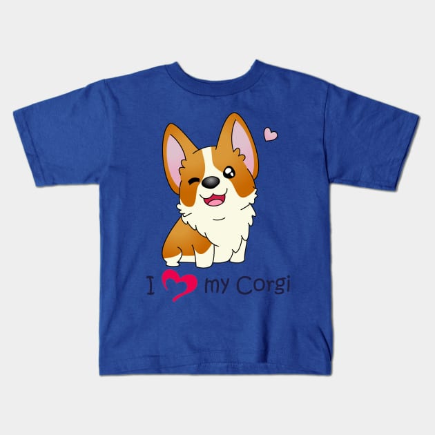 I * heart* my corgi Kids T-Shirt by Ashkerdoodles